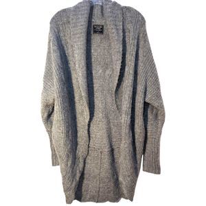 Abercrombie & Fitch Grey Open Front Cardigan SMALL